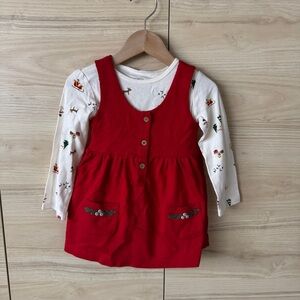 Carter's Red Dress with White Long Sleeve